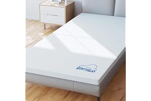 WOWTTRELAX Surmatelas 140 x 200, Surmatelas à Gel Mémoire de Forme, Ergonomique, Hauteur 6cm, Housse Amovible et Lavable, Hypoallergénique, Soutien Optimal