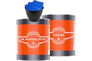 BEKATEQ Feinspachtel BK-110EP 2K Epoxidharz, 4,5 kg l Spachtelmasse für Boden, Auto & Boot l Risse & Löcher auffüllen I schnell härtend & wasserbeständig I ausziehbar auf 0 I inklusive Reparatur-Set