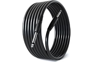Fedus 6.35Mm To 6.35Mm Cable,Jack Mono To Mono Audio Cable For Mixer,Microphone,Electric Guitar,Amplifier,Stereo Speaker 1/4" P38 Male Record Line Guitar Bass Instrument Studio Cable Cord-5Meter-Black