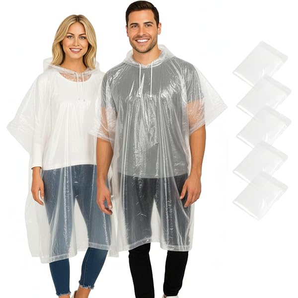 Lot 10 Ponchos Pluie Jetables Imperméables Avec Capuche Et Manches - Adultes Festivals Concerts Randonnées