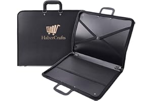 Habercrafts HC_Portfolio_a4 Carpeta de Arte, Vinilo, Negro