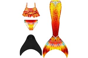 shepretty Ragazze Sirena Coda Costume da Bagno Squalo Cosplay Costume 4pcs