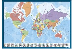 Carte Du Monde : Sous Main / Avec Capitales Et Villes Imprimés (dimension 35 ...