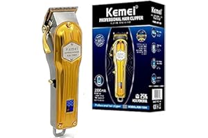 KEMEI Máquina de Cortar Cabelo Profissional Portátil KM1984 com Display digital