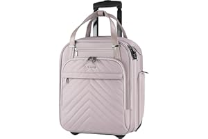 VANKEAN Carry On Underseat - Valigetta multifunzione da 16 pollici, leggera, con ruote, per donne, uomini, viaggi e affari, Colore: rosa., 40.0 x 30.5 x 18.0 centimeters, Classico