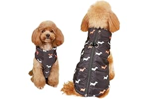 Asmea Cappottino Cane Taglia Piccola Caldo Giubbotto Cane Antivento Giacca per Cani con Anello a D sul Retro Invernale Cappotto Cani Taglia Media Nero L