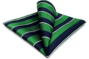 S&W SHLAX&WING Carrés de Poche pour Hommes Rayures Rayures Cadeau d'Affaires Bleu Marron