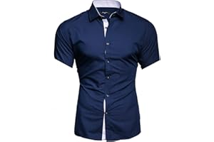 Kayhan Chemisette Homme Chemise Slim Fit Repassage Facile, Coton, Manches Courtes Coupe Modell - Florida S-6XL