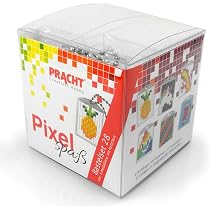 Pixel P90054-00505 Divertente set artigianale 15 per bambini, semplice sistema a innesto con piccole pietre in bioplastica per creare 2 portachiavi (medaglioni), senza stirare e incollare