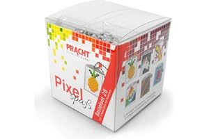 Pracht Creatives Hobby Pixel P90066-63501 Spaß Bastelset 28, zur Gestaltung von 6 Schlüsselanhängern für Kinder, kinderleichtes Stecksystem, ohne Bügeln und Kleben, Steinchen aus Biokunststoff