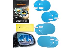 Jemmytu Rückspiegel Regenschutzfolie, 8 Stück Regenschutzfolie Auto, 2 Arten von Antibeschlag Autoscheiben Mit Filmwerkzeug, für Verschiedene Fahrzeugrückspiegel