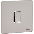 Schneider Electric Ultimate Screwless Flat Plate - Single Intermediate 2 Way Light Switch, 16AX, GU1414WPN, Pearl Nickel with White Insert