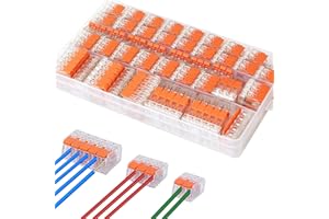 SENERMA Connettori Elettrici, 75pezzi Morsetti Elettrici Rapidi, Morsetto Di Collegamento da 4 mm²,2 porte 35 pezzi, 3 porte 25 pezzi, 5 porte 15 pezzi, per il collegamento dei cavi