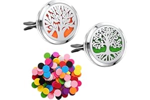 ‎VICLOON Vicloon Auto Aromatherapie, 2 Stück Ätherisches Öl Diffusor, Magnetisches Auto Lufterfrischer Aromatherapie mit 50 Stück Zufällige Farbe Filzpadfür Ihr Auto, Büro, Zimmer oder andere Indoor-Plätze