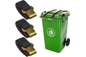 BORDEAG Chiusure Per Bidoni Della Spazzatura Per Animali, 3 Pezzi Chiusura A Prova Di Orso, Blocchi Di Bidoni Della Spazzatura Per Animali, Blocco Del Coperchio Del Bidone Regolabile Per Esterno, Cani, Orsi