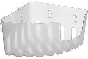 TATAY 4520302 - Cesta rinconera organizadora de ducha con ventosas, capacidad para 2 kg, Plástico Polipropileno, Color glacé, 20.5x20.5x11 cm