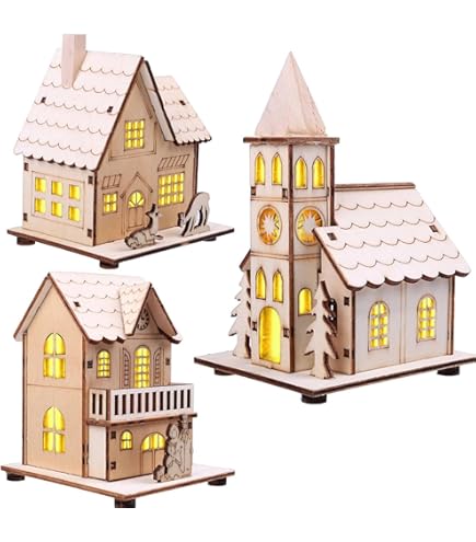 Maison Lumineuse De Noël Maison De Village En Bois De Noël Illuminer