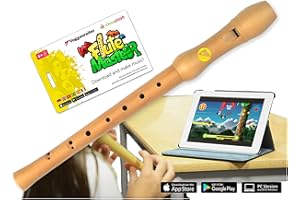 Voggenreiter Blockflöte aus Bergahorn für Kinder ab 6 Jahre inkl. Flute Master (Lernsoftware App) - barocke Griffweise in Farbe natur 1129 natur bergahorn