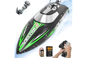 VOLANTEXRC Teledirigido RC 30 KM/H Control Remoto 2,4 GHz Barco De Carreras Rápido para Niños y Adultos Juguete de Piscina Eléctrico para Mares, Piscinas y Lagos (Negro)