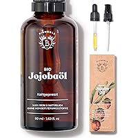 Bionoble Jojobaöl Bio 50ml - 100% Rein, Natürlich und Kaltgepresst - Gesicht, Körper, Haare, Bart, Nägel - Vegan und Cruelty 