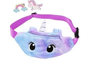 Voarge Unicorn Midjeväska för Flickor, Söt Enhörning Bröstficka Mode, Färgglad, Medium