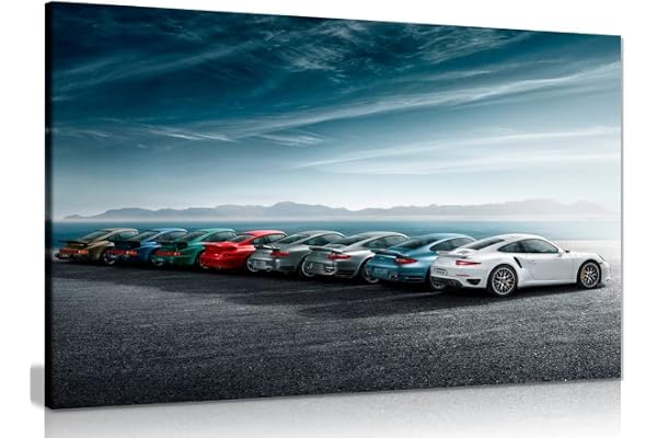 Impression sur Toile Murale Généalogie Histoire de la Porsche Turbo 911-76,2 x 50,8 cm