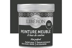 Libéron - Peinture Meuble à base de Caséine - Peinture Bois Intérieur - Haut Pouvoir Couvrant - Confort d'Application - Décoration et Rénovation meuble et objets - 40 Teintes - Queue de Pie - 500 ML