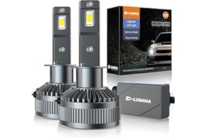 D-Lumina Żarówki LED H1 Canbus, 130 W 26000 LM LED o wysokiej jasności 500% jasności, CanBus White LED Kit 6500K z ulepszonym inteligentnym sterownikiem EMC do samochodów osobowych i ciężarowych, 2