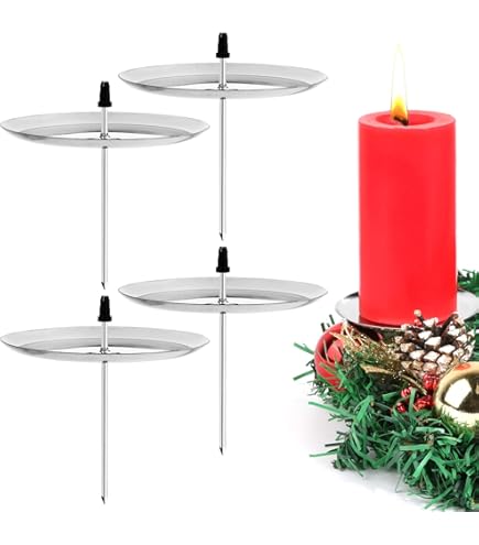 4 Set Kaarsenhouders Adventskrans Zwart, 2In1 Kaarsenhouder Stokkaars Kaarsenplaat Metaal,Kaarsenhouder8 Cm Afneembare Kaarsensteker,Stokkaarshouder Zwarte,Voor Adventskrans Plaat