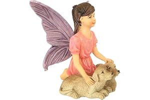 GlitZGlam Sofie la Fata da Giardino con Cuccioli - Una Statuetta in Miniatura Modello Fata per Il Vostro Giardino incantato