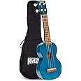 Mahalo Ukuleles MK1TBU Kahiko Series Soprano Ukulele,Transparent Blue
