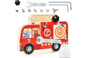 TZQFROCE Montessori Spielzeug ab 3 4 5 6 Jahre Holzspielzeug Schraubendreher mit Aufbewahrungstasche Holz Schraubbrett für Kinder Motorikbrett Holzspielzeug Lernspielzeug Geschenke für Kinder