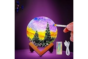 ACED Kit de Lampada luna para pintar tu propia, Suministros de Artes, Kit de artesanía, Edades 6 7 8 9 10 11 12 Año Viejo chica chico niño regalo