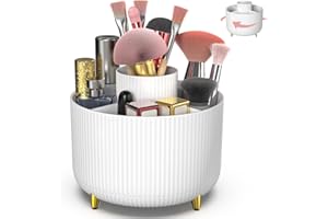JUTYUM Organizzatore di pennelli rotante a 360° , cosmetici, trucco, scatola portatile, contenitore per la toeletta