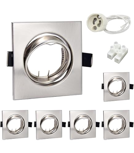 Trango 5er Set Einbaustrahler – GU10 LED, 3 Watt, Warmweiß, Mit Deko-Glas, Chrom, Für Deckenmontage
