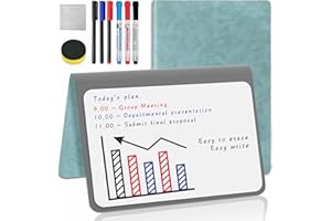 MOCO MOMENT Whiteboard A5 Green Small Whiteboard Notebook Mini Desk Whiteboard with Erasable Pens Dry Erase to do List White Board for School Office Supplies Desk Accessories (Green, 1 Pack)