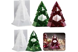 Bekecidi 2 PCS Christmas Tree Candle Moulds Silicone, Christmas Candle Moulds for Candle Making 3D Xmas Tree Epoxy Resin Casting Molds for Making Candles Soap DIY Crafts Christmas Decoration
