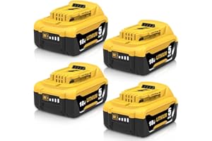 TOPBATT 4pcs 5000mAh Recambio para Dewalt batería 18V DCB180 DCB181 DCB182 DCB184 DCB200 DCB201 DCB204 con indicador LED