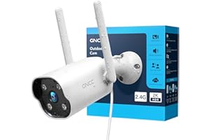 GNCC GT1Pro Kamera Zewnętrzna WIFI, 2K HD Kamera Monitoringu do Domu, 24/7 Nagrywanie, Wodoodporność IP65, Wykrywanie AI, 2-rożny Dźwięk, Kompatybilna Alexa i Google Home, Tylko Wi-Fi 2,4 GHz