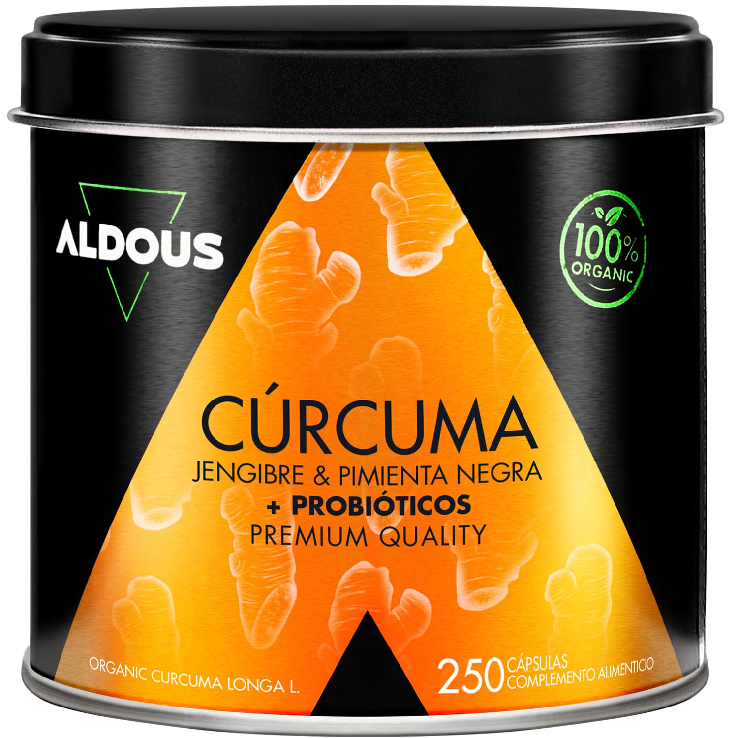 Curcuma con Jengibre y Pimienta Negra + PROBIÓTICOS - 250 Cápsulas - 1460mg - con Curcumina y Piperina - Antiinflamatorio Natural - Fórmula Avanzada - Certificación Ecológica