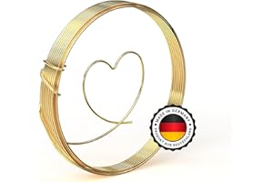 SERSCH 12X Meter Basteldraht Aluminiumdraht zum basteln von Schmuck, Draht-Schriften und Figuren super Halt und sehr flexibel langlebiger und hochwertiger Aludraht (2 mm, Gold)