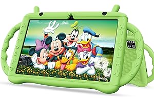 Semeakoko Kids Tablet, 10.1 Inch Andriod 14, Children Tablet With Parental Control, 10+64GB,Octa-Core,6000mAh,WiFi,Bluetooth5.0,Proof Case,Google Play Store,Gift for Kids (Green)