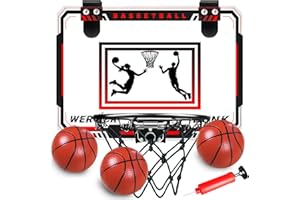 WEROCK Basketballkorb Indoor, Mini-Basketballkorb mit 3 Bällen, über die Tür Basketballband für Kinder und Erwachsene, Basketball-Spielzeug für Jungen Mädchen Alter 3 4 5 6 7 8 9 10 11 12