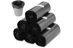 FAELNK Bolsas de Basura Pequeñas de 3L, 180 Unidades, Mini Bolsas de Basura para Mini Papelera de Escritorio para Baño Oficina Coche (Negro, rollos, 3l)