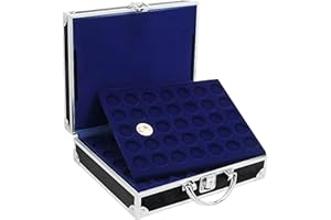 Safe 9801 malette numismatique Noir - avec 6 Plateaux pour 200 pièces de différents diamètres - Collector Pieces 2 Euros, pièces commémoratives et Bien Plus