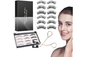‎YZHMSZKJ Magnetische Wimpern, 6 Paar Wiederverwendbare Magnetische Wimpern, Wimpern Magnetisch ohne Eyeliner, 3 Styles, 3D-5D-Wimpern Magnetisch mit Applikator-Pinzette, Kein Kleber Erforderlich