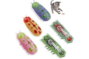 WUIOWPPIC 5 Stück Mini Käfer Katzenspielzeug - Elektrisches Interaktives Katzenspielzeug in Käferform für Katzen und Kätzchen zur Beschäftigung