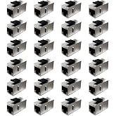 deleyCON 24x Cat6a Keystone Module Coupler for Patch Cable 10 Gbit/s - Shielded Connector, 2x RJ45 Female - for Patch Panel/K