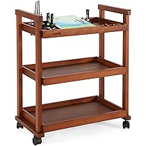 Carrito Madera Contrachapada Abedul Carrito Organizador De Madera Con Ruedas Para Arte Y Manualidades - 65 Cm De Alto, 4 Ruedas, Diseño Multifuncional Carrito Móvil Aula