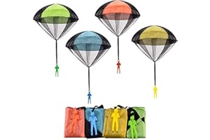 Funvce 4pcs Army Men Parachute Toys for Kids, Outdoor Flying Attention Toys for Boys and Girls Gifts